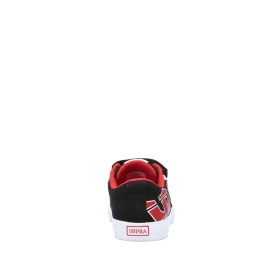 Dětské Nízké Boty Supra STACKS II VULC VELCRO Černé/Červené/Bílé | CZ-42337